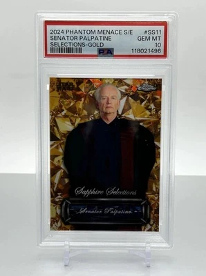 2024 Topps Star Wars Phantom Menace Sapphire Selections Palpatine Gold PSA 10 - Image 1 of 2