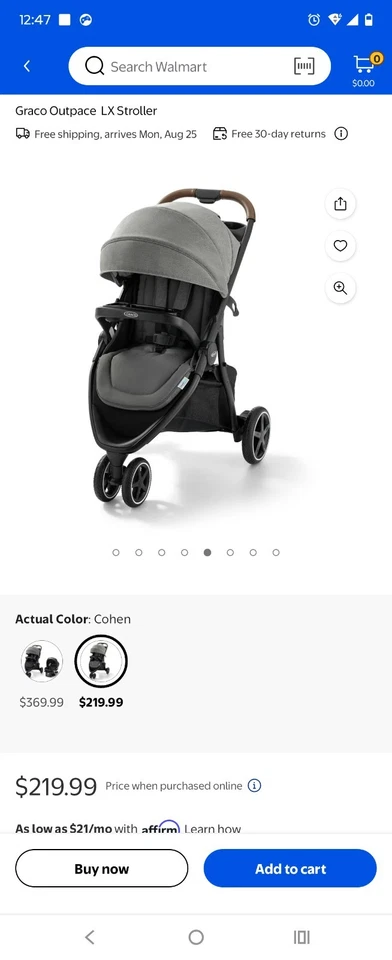 Graco Outpace LX Stroller Cohen Fashion Gray - Image 1 of 1