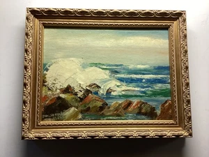 Edna Leonhardt Acker 1904-1981 Oil/Canvas Board "Maine Coast" - Picture 1 of 12