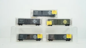 Micro Trains N Scale ATSF Santa Fe Double Door 5-Car Box Car Set 34240 34250 B57 - Picture 1 of 3