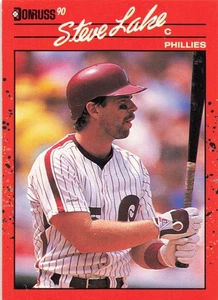 Tarjeta de béisbol Steve Lake 1990 Donruss #431 Philadelphia Phillies Catcher - Imagen 1 de 2