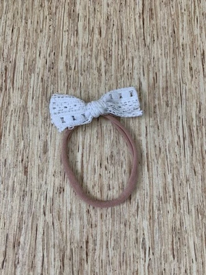 Newborn Baby Stretchy Headband Hair Wrap White Bow - Image 1 of 2