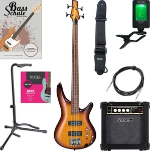 Großes E-Bass Set mit Ibanez 4-Saiter Fretless E-Bass in Sunburst & viel Zubehör - Bild 1 von 9
