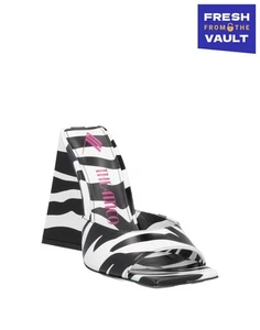 RRP €640 THE ATTICO Devon Leather Mule Shoes US10 UK7 EU40 Zebra Pattern Heeled - Imagen 1 de 8