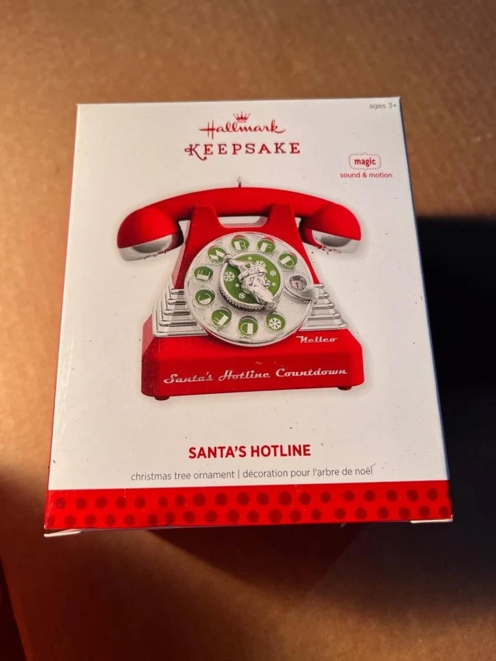 Hallmark Keepsake Ornament 2013 Santa's Hotline Telephone Magic Sound Motion NIB