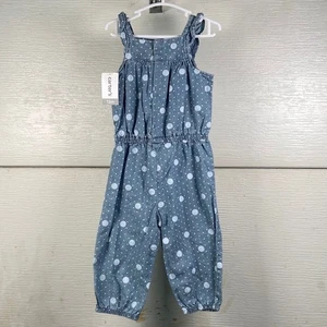 Carters Mädchen Denim gepunktet Overall Strampler Neu mit Etikett Größe 12M - Bild 1 von 4