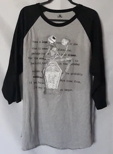 Camiseta de béisbol Disney Jack Skellington 2XL Pesadilla antes de Navidad raglán - Imagen 1 de 7