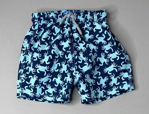 HAMPTON SWIM Boys 4-5 Yrs Blue Crab Print Swim Trunks Trotters London - Picture 1 of 5
