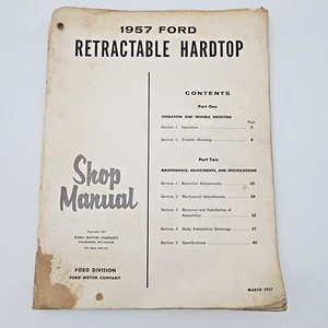 Ford Thunderbird 1957 Retractable Hardtop Shop Manual CHEAP ugly duckling comple - Picture 1 of 7