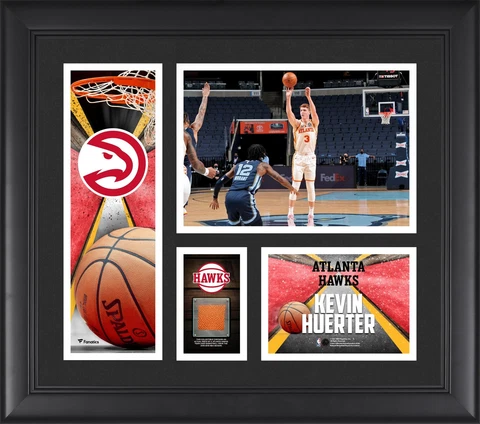 Kevin Huerter Atlanta Hawks FRMD 15x17 Player Collage w/Piece Team Used Ball Cover