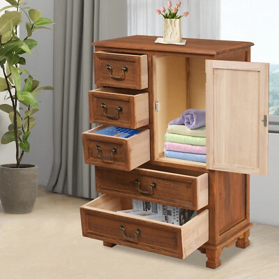 Cómodas de almacenamiento de madera con 5 cajones para dormitorio hogar EE. UU. Foto 1 de 4