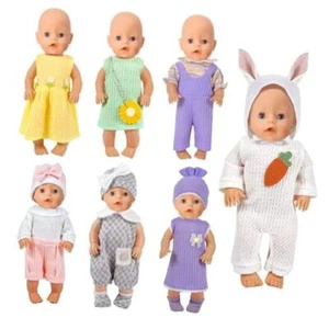 Baby Doll Clothes, 14-18 inch Doll Clothes Outfits Dress with Hats Socks Cute - Picture 1 of 7