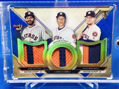 2017 Topps Triple Threads Astros Triple Jersey ALTUVE/ CORREA/ BREGMAN ** 1/3 ** - Image 1 of 4