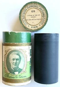 ANTICO CILINDRO 1908 "UNA FOTO DI TANTO TEMPO FA" VAUDEVILLE DUETTO EDISON AMBEROL #69 - Foto 1 di 3