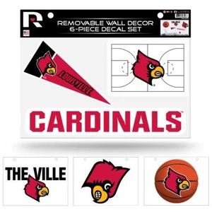 University of Louisville Cardinals Set of 6 Removable Wall Decal Stickers - Picture 1 of 5