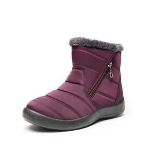 US Women Faux Fur Snow Boots Side Zipper Comfortable Lightweight Outdoor Booties - Picture 1 of 42