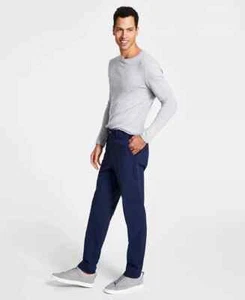 Calvin Klein Men's 33x32 Slim Fit Tech Solid Performance Dress Pants In Navy - Picture 1 of 2