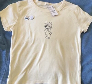 Brandy Melville John Galt Angel Baby Cherub Teddy Bear Pajama Ashlyn T-shirt Tee - Picture 1 of 4