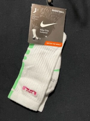 NIKE ELITE Basketball Crew Socks SX4696-113 L  Lebron James LBJ BIN 7 Large - Image 1 of 2