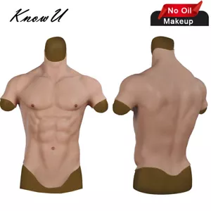 Silikon Halbkörper gefälschte Brust Muskelanzug kein Öl mit Make-up Cosplay Transgender - Bild 1 von 12