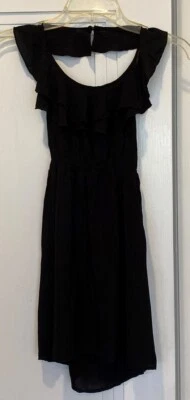 Vestido Ella Moss; negro; talla 7-8; top halter; mezcla de seda; cintura elástica; nuevo sin etiquetas Foto 1 de 4