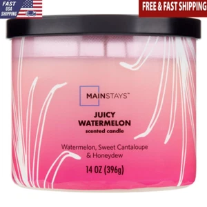 3-Wick Scented Candle Juicy Watermelon Decorative Jar Gift Home Aromatherapy New - Picture 1 of 7