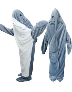 EUC Hai Decke Hoodie Polyester Pyjama Erwachsene Medium weich Jammies Halloween - Bild 1 von 5