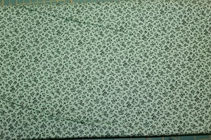 100 % Cotton fabric ~ Green with dark green flowers ~ BTY - Picture 1 of 2