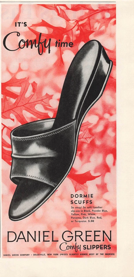 Zapatillas Daniel Verde Anuncio Estampado Vintage Publicidad Zapatos Dolgeville NY 1958 Foto 1 de 1