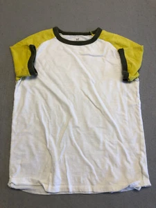 Gap Youth Large Shirt White/Green Plain Short Sleeve Pullover Tee - Picture 1 of 4