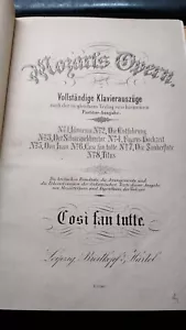 COSì FAN TUTTE MOZART SPARTITO COMPLETO PER PIANOFORTE PARTITURA ORIGINALE XIX S - Foto 1 di 6