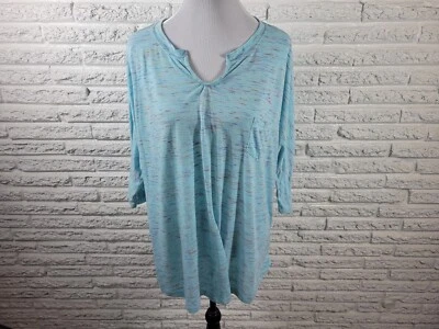Top para mujer Faded Glory 2X Plus Dolman manga 3/4 azul brezo mezcla de polietileno informal Foto 1 de 4
