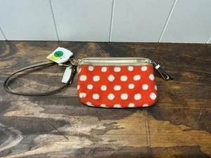 NWT- Coach 50004 Poppy Mini Dot Double Zip Wristlet Wallet ~ Great Gift ! - Picture 1 of 7