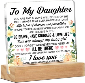 Inspirational Daughter Gift Clear Desk Decoration Sign - Picture 1 of 5