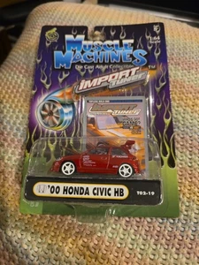 2002 Funline Muscle Machines Import Tuner 00 Honda Civic HB gelb 1/64 - Bild 1 von 3