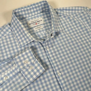 Mizzen & Main Leeward Trim Fit Hemd Herren XXL Blau Gingham Stretch Performance - Bild 1 von 6