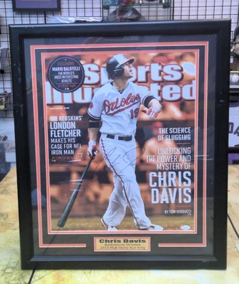 CHRIS DAVIS  BALTIMORE ORIOLES  SPORTS ILLUSTRATED COVER  SIGNED 16x20 JSA COA - Image 1 of 4