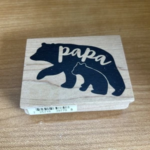 Papa Bear Rubber Scrapbook Stamps Inkadinkado - NEW! - Picture 1 of 2