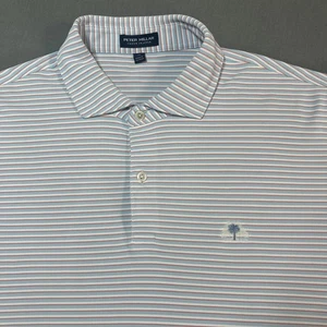 Peter Millar Crown Crafted Performance Polo Golf Shirt blau gestreift Herren XL - Bild 1 von 7