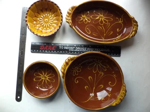 4 cuencos de terracota girasol amarillo Williams Sonoma ~ Portugal - Imagen 1 de 3