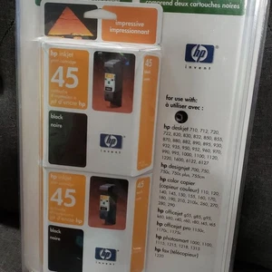 HP 45 Black Ink Cartridge (51645A) - New, Sealed, Expired 2004 - Picture 1 of 3