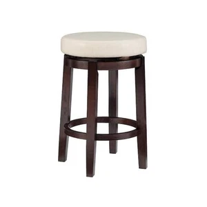 Maya Rice Faux Leather Backless Swivel Counter Stool with Padded Seat - Picture 1 of 9