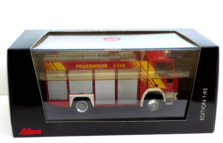 SCHUCO 1:43 CAMION VIGILI DEL FUOCO IVECO MAGIRUS RW "NEW FACE" FIRE TRUCK 07134 - Immagine 1 di 2