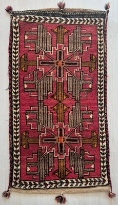 Antique Rug Pillow, Handwoven Rug, Anatolian, Wool, Handmade, Home Decor - Image 1 of 4