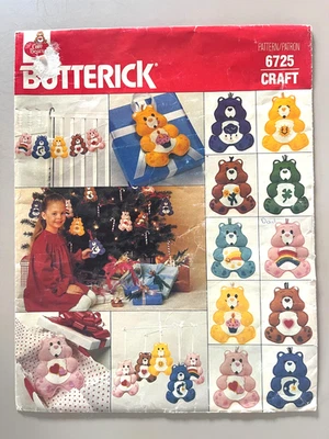 1980's Butterick Care Bear Christmas Ornaments Pattern 6725  Approx. Size 5"x4" - Image 1 of 2