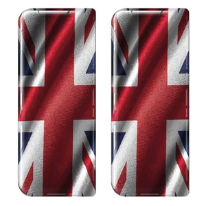 2x Insignias de placa numerada de gel con textura de bandera del Reino Unido - Imagen 1 de 1