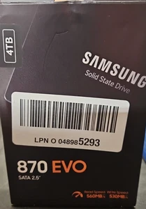 Samsung 870 EVO 4TB 2.5" SATA III Internal SSD (MZ-77E4T0B/AM) Factory SEALED!! - Afbeelding 1 van 5