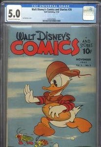 Walt Disney's Comics and Stories #26 CGC 5.0 - Donald Duck Football Cover! - Picture 1 of 4
