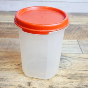 Vintage Tupperware Modular Mates rund 15 Unzen Behälter 1606-4 mit rotem Deckel 1607-2 - Bild 1 von 10