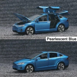 1:32 Tesla Model X Alloy Car Model Diecast Metal Car Pull Back Electronic Toys - Picture 1 of 9